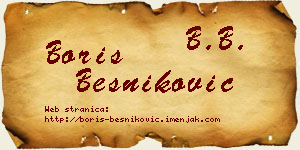 Boris Besniković vizit kartica